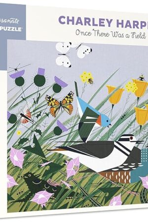 The Pomegranate 1000 Piece Jigsaw Puzzle for Adults, Charley Harper's Once There was a Field, Matte Finish, Snug Fit