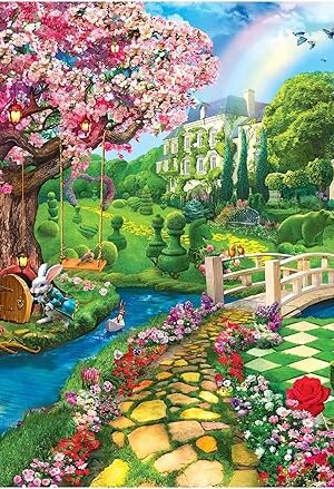 The RoseArt - Kodak Premium - Spring Garden 2000 Piece Jigsaw Puzzle, Alice in Wonderland Puzzle for Adults