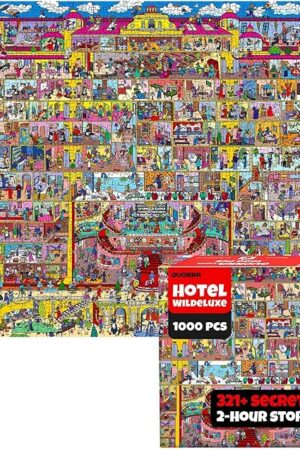 The Quokka 1000 Piece Puzzle for Adults & Teens – Hotel Wildluxe Adult Jigsaw Puzzles Hidden Secrets and Audio Story – Detailed Visual Puzzle Game Focus and Relaxation with Twist – FSC Certified