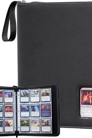 The ProCase 900 Pockets Card Binder with Clear Window for Trading Cards, 9 Double Sided Pockets Cards Colletction Album Holder with Removable Sleeves for MTG, TCG, Sports Cards, Football Cards -Black
