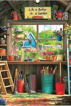 The Puzzles for Adults 1000 Pieces, Charming Potting Shed - Garden Shed Jigsaw Puzzle for Family Decoration, Gifts, Party Game, Finished Size 27.5" x 19.7"