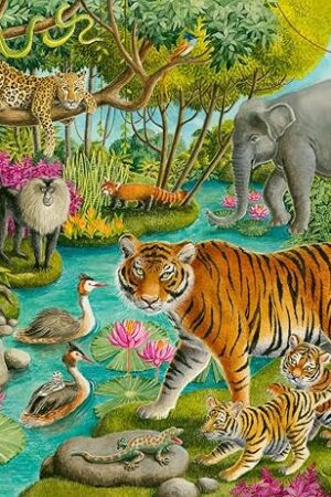 The Ravensburger 60-Piece Animals of India Jigsaw Puzzle for Kids | Sturdy, Colorful and Glare-Free | Unique Pieces | Eco-Friendly