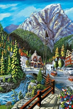 The Ravensburger Welcome to Banff 1000 Piece Jigsaw Puzzle for Adults - 12000494 - Handcrafted Tooling, Made in Germany, Every Piece Fits Together Perfectly