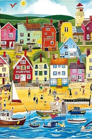 The Puzzles for Adults 1000 Pieces - Jigsaw Puzzles Seaside City Beach - 1000 Pieces Puzzles with Letters on Back - Puzzle for Fun Game Nights - 27.6x20.5 inch, 1:1 Poster