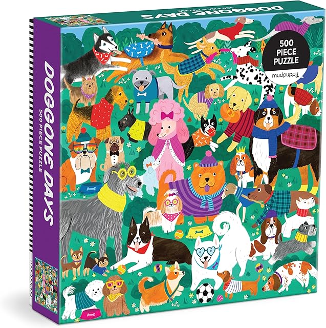 The Mudpuppy Doggone Days – 500 Piece Family Puzzle with Colorful and Fun Illustrations of A Busy Dog Park Scene for Children Ages 8 and Up