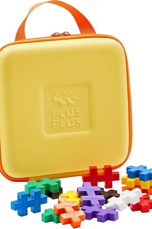 The PLUS PLUS Big – Travel Case w/ 15 Big Pieces – Construction Building Stem/Steam Toy, Interlocking Large Puzzle Blocks for Toddlers and Preschool