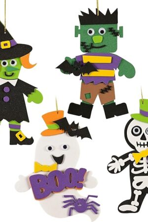 The READY 2 LEARN Create Your Own Halloween Characters | Set of 4 | Halloween Crafts for Kids | DIY Party Favors, Ornaments, Magnets and Décor