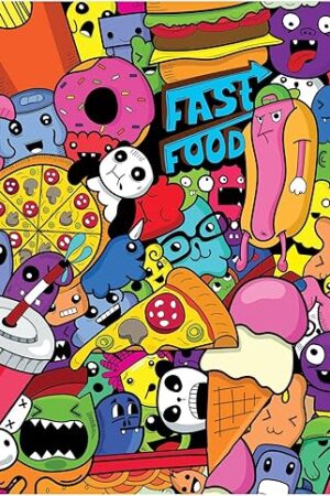 The RoseArt - Pop Culture - Fast Food Doodles -300 Piece Jigsaw Puzzle for Adults