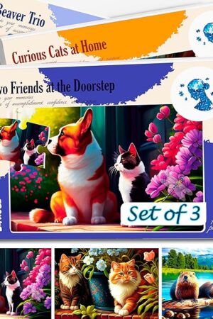 The QUOKKA 100 Piece Dementia Activities for Adults - 3 Set Dementia Puzzles for Elderly - Large Piece Gifts Products for Seniors - Alzheimers Jigsaw Puzzle Games for Adults with Beavers, Cats and Dog