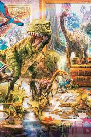 The Ravensburger Dinosaur Escape 100XXL Piece Jigsaw Puzzle for Kids - Every Piece is Unique, Pieces Fit Together Perfectly
