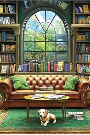 The Reading Room 1000 Piece Puzzle for Adults Unique Book Room Puzzles for Adults 1000 Pieces Library Bookshelf Jigsaw Puzzles 1000 Pieces Family Challenging Puzzle (27.5"x19.6")