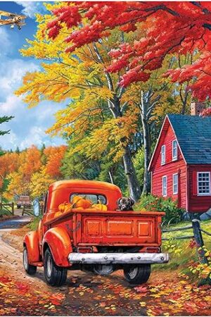 The RoseArt - Kodak - Maine Road 350 Piece Jigsaw Puzzle, Scenic Autumn Landscape Puzzle for Adults