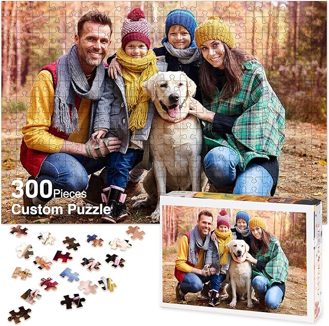 The Easycosy Custom Photo Puzzles 300/500/1000 Pieces for Adults Families Personalized Picture Text Jigsaw Puzzle Gift for Holiday Birthday Wedding Anniversay(Horizontal/Vertical)