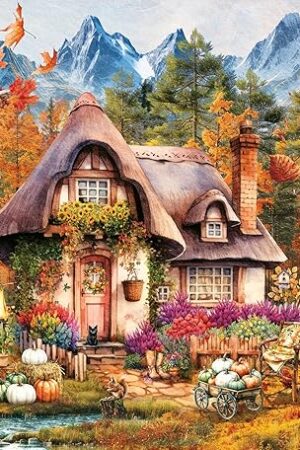 The Ravensburger Pumpkin Cottage 1000 Piece Jigsaw Puzzle | Premium Quality Made in Europe | FSC Certified Materials