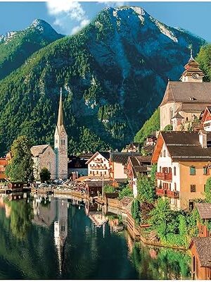 The Pintoo Jigsaw Puzzles 1000 Piece for Adults - Lakeside Village of Hallstatt, Austria Beautiful Plastic Puzzle for Home Decor Zero Dust Easy Storage [H1785]