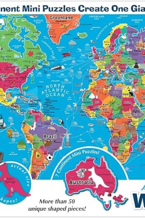 The Re-marks Map of The World Deluxe Jigsaw Puzzle with Whimsy Pieces