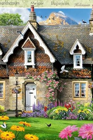 The Ravensburger - Hillside Cottage - 1000 Piece Jigsaw Puzzle - Stunning, Vivid Colors - Idyllic Summer Cottage in The Country Scene - Puzzles for Adults