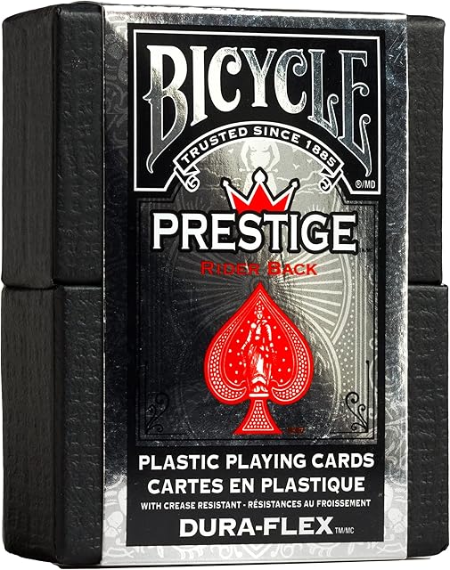 The Bicycle Prestige Waterproof Plastic Playing Cards, Red & Blue (Colors May Vary)