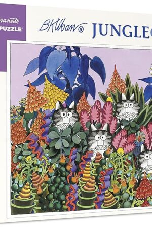 The Pomegranate 1000 Piece Jigsaw Puzzle for Adults, B. Kliban's Jungle Cats, Matte Finish, Snug Fit, Cat Puzzle