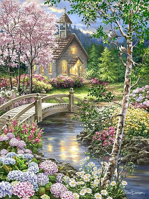 The Springbok Puzzle to Remember - Alzheimer & Dementia Activity - 60 Piece Jigsaw Puzzle Spring Chapel - Made in USA