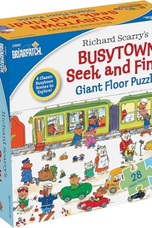 The Richard Scarry Things That Go Seek and Find Giant Floor Puzzle, Learn by Finding Hidden Items from Four Classic Scenes from Richard Scarry’s bestselling Busytown Books, for Ages 3+