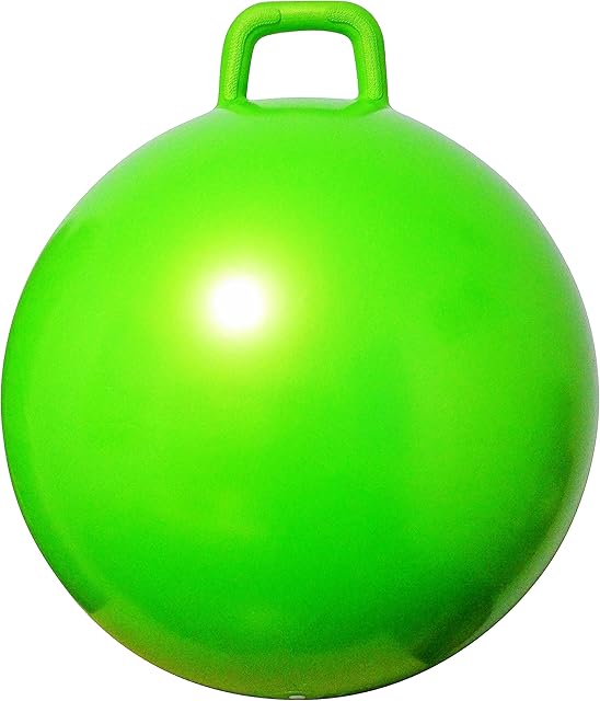 The AppleRound Space Hopper Ball with Air Pump, 18in/45cm Diameter for Age 3-7, Kangaroo Bouncer, Hippity Hoppity Hop Ball for Children, Plain Color (Green)
