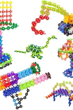 The PicassoTiles 550 Piece Building Chips Interlocking Construction Toys Creative Disc Block Toy Kit 3D Stacking Puzzle STEM Learning Early Education for Preschool Montessori Kids Boys Girls Age 3 PTF55