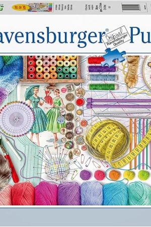 The Ravensburger 16440 Needlework Station - 500-Piece Jigsaw Puzzle | Large, Easy-to-Handle Pieces | Unique Softclick Technology | Ideal for Adults