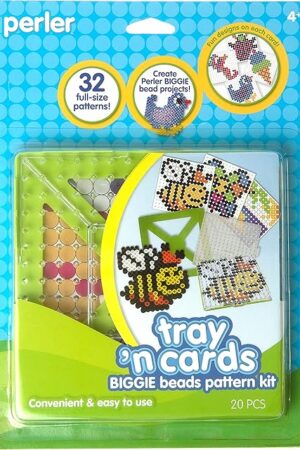 The Perler 80-70729 Biggie Fuse Bead Pattern Cards and Pegboards, Multicolor, Small, 20pcs