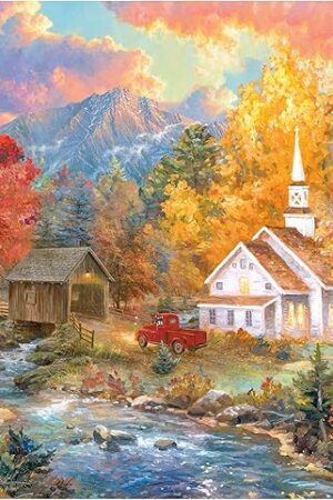 The RoseArt - Abraham Hunter - Church by The River - 500 Piece Puzzle for Adults
