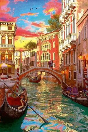 The Ravensburger - Venice Romance - 1000 Piece Jigsaw Puzzle - Stunning, Vivid Colors - Picturesque Venice Scene - Bold, Romantic, and Bright - Puzzles for Adults
