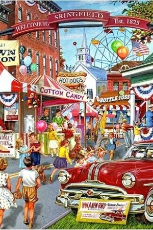 The RoseArt - Back to The Past - Hometown Celebration - 750 Piece Jigsaw Puzzle for Adults
