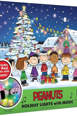 The RoseArt - Peanuts Holiday Lights and Music - 500 Piece Jigsaw Puzzle for Adults