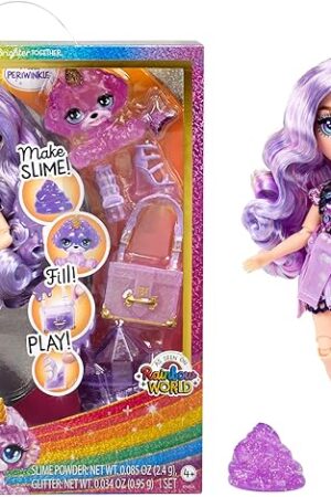 The Rainbow High Violet, Purple with Slime Kit & Pet, 11" Shimmer Posable Fashion Doll with DIY Sparkle Slime, Magical Yeti Pet, Fun Play Accessories, Great Toy Gift for Girls Kids Ages 4-12 Years