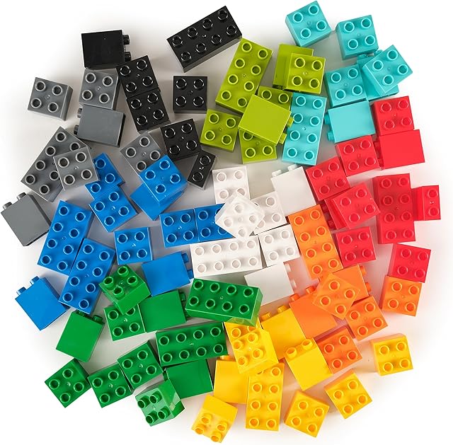 The Strictly Briks Duplo-Compatible Building Blocks Set - 84 Pieces in 10 Colors - for Kids & Toddlers Ages 3–5 -Compatible with Lego Duplo & Major Brands - Building Toys for Creative Play & Learning