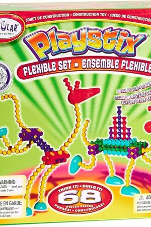 The Playstix Flexible Set Construction Toy Building Blocks 68 Piece Kit