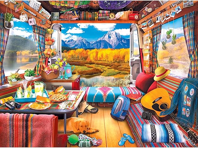 The RoseArt - My Happy Place - Van Life - 750 Piece Jigsaw Puzzle for Adults