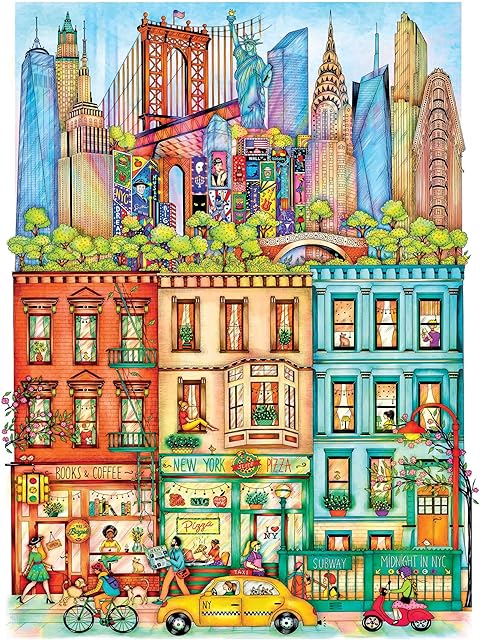 The 1000 Piece Puzzle for Adults Enigma MADALINA TANTAREANU Cities: New York 27X20 blueboard Jigsaw