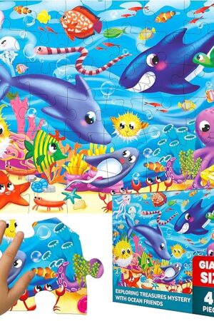 The QUOKKA Giant Floor Puzzles for Kids Ages 4-6 - 2x3 Feet 48 Piece Puzzles for Toddlers 3-5 - Large Educational Kids Puzzles Ages 2-4 - Ocean Activity Game for Boys and Girls