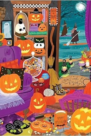 The RoseArt - Witching Hour - 500 Piece Halloween Jigsaw Puzzle - Spooky Seasonal Fun for Adults