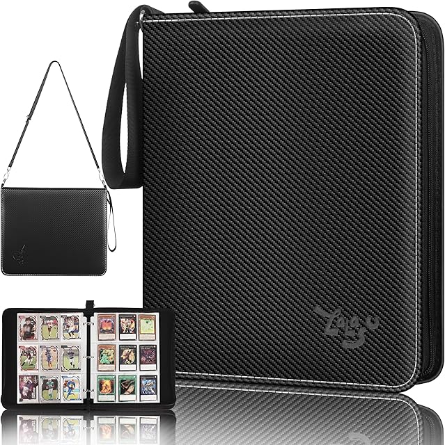 The Card Binder 9 Pocket, 2024-2025 Trading Card Binder with Strap and Wristband, 990 Double Sided Pockets Sleeves PU Card Albums Fit for MTG, TCG, Sports Cards for Collectors Boys and Girls Gift