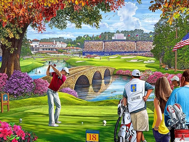 The The Final Hole (Golf) Jigsaw Puzzle 550 Piece by Vermont Christmas Company - Large Pieces - Fully Interlocking & Randomly Shaped Pieces - 24" x 18"