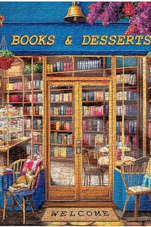The PICKFORU Book Puzzles for Adults 1000 Pieces, Vintage Bookshelf Library Jigsaw Puzzles 1000 Pieces Cat, Difficult Bookstore Puzzle as Wall Decor