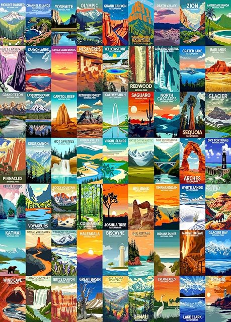 The 1000 Pieces National Park Puzzles, Family Puzzle Game Toys, Travel Poster Landscape Puzzles, Natural Landscape Puzzles, Family Puzzle (National Park 1)