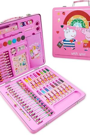 The Peppa Pig Kids Art Set with Travel Case - Complete Drawing and Coloring Kit