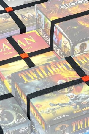 The Premium Elastic Box Bands - Board game storage solution to keep your Board Games, Tabletop Games, RPGs & Other Boxes Closed and Protected without Rubbing | Elastic Band Organizer (Set of 5)