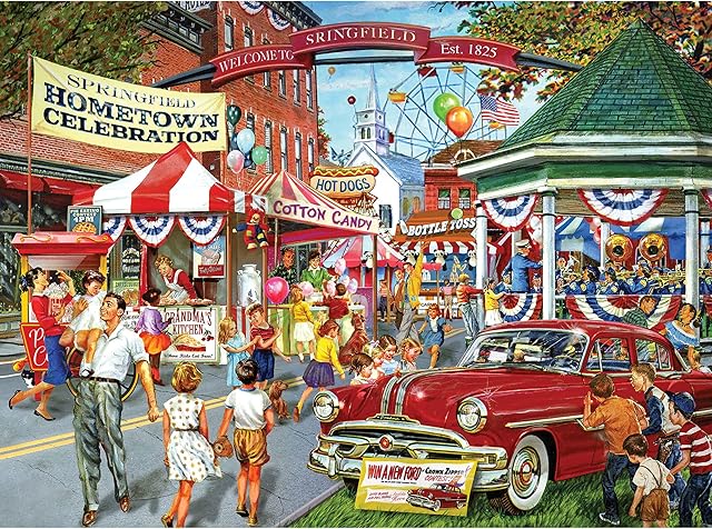 The RoseArt - Back to The Past - Hometown Celebration - 1000 Piece Jigsaw Puzzle for Adults