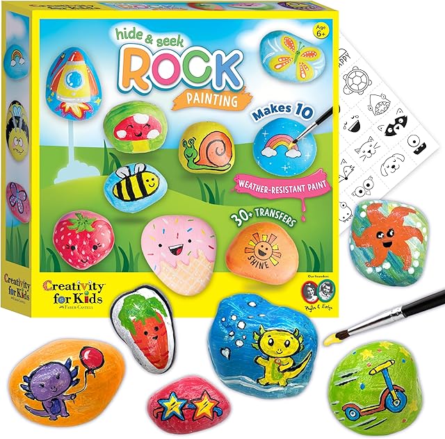 The Creativity for Kids Rock Painting Kit - Hide and Seek Rock Kit, Arts and Crafts for Kids, Gifts for Kids (Ages 6+)