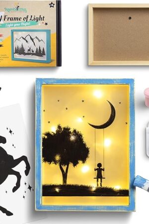 The ROMI'S WAY DIY Frame Night Light – Crafts for Girls Ages 6-8-12 – Drawing Arts and Crafts for Kids – DIY Craft Kits for Girls & Boys – Art Supplies Kits for Kids – 6 89 Year Old Girl Gifts