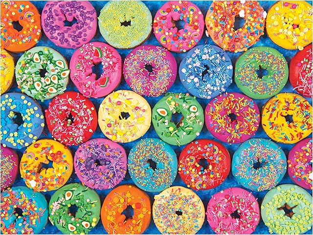 The RoseArt - Kodak Premium - Lots of Sprinkles Donuts - 550 Piece Jigsaw Puzzle for Adults